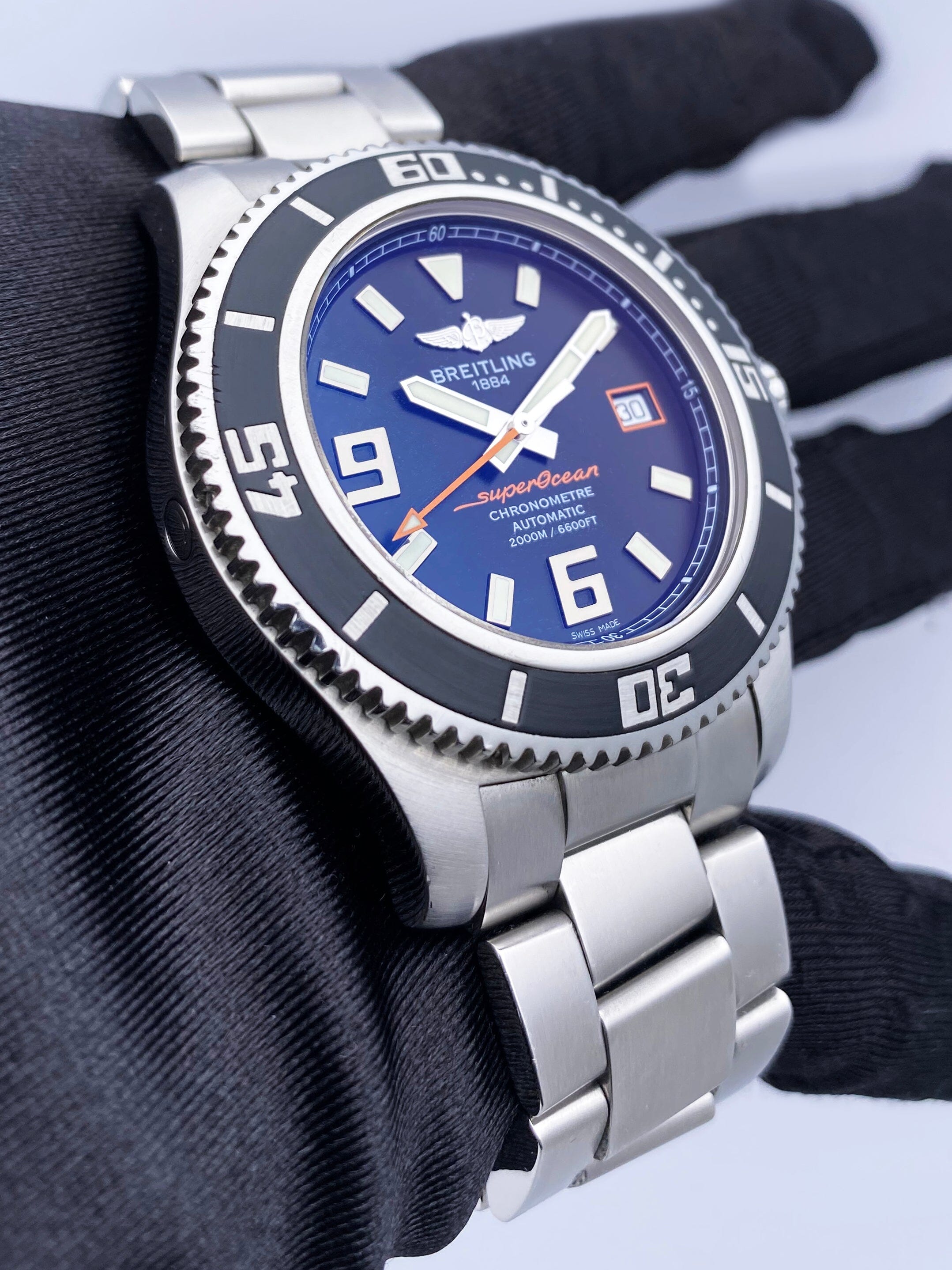 Breitling Superocean 44 A17391 Black Dial Steel Mens Watch – Phigora
