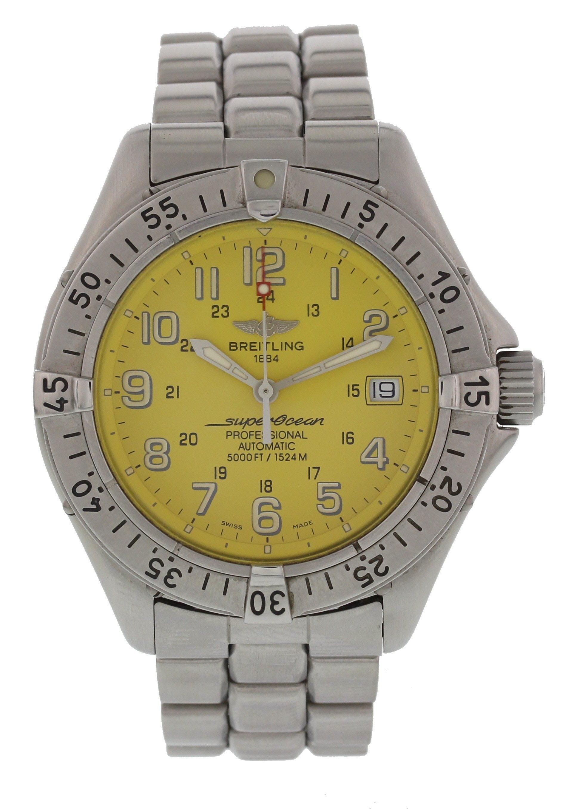 Breitling Superocean A17045 Yellow Dial Automatic