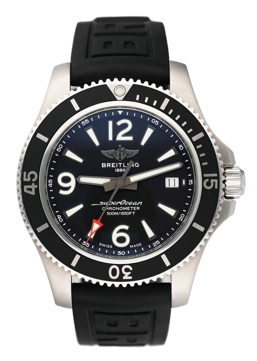 Breitling Superocean Automatic 42 A17366 Black Dial Mens Watch Box Papers - Wristwatch