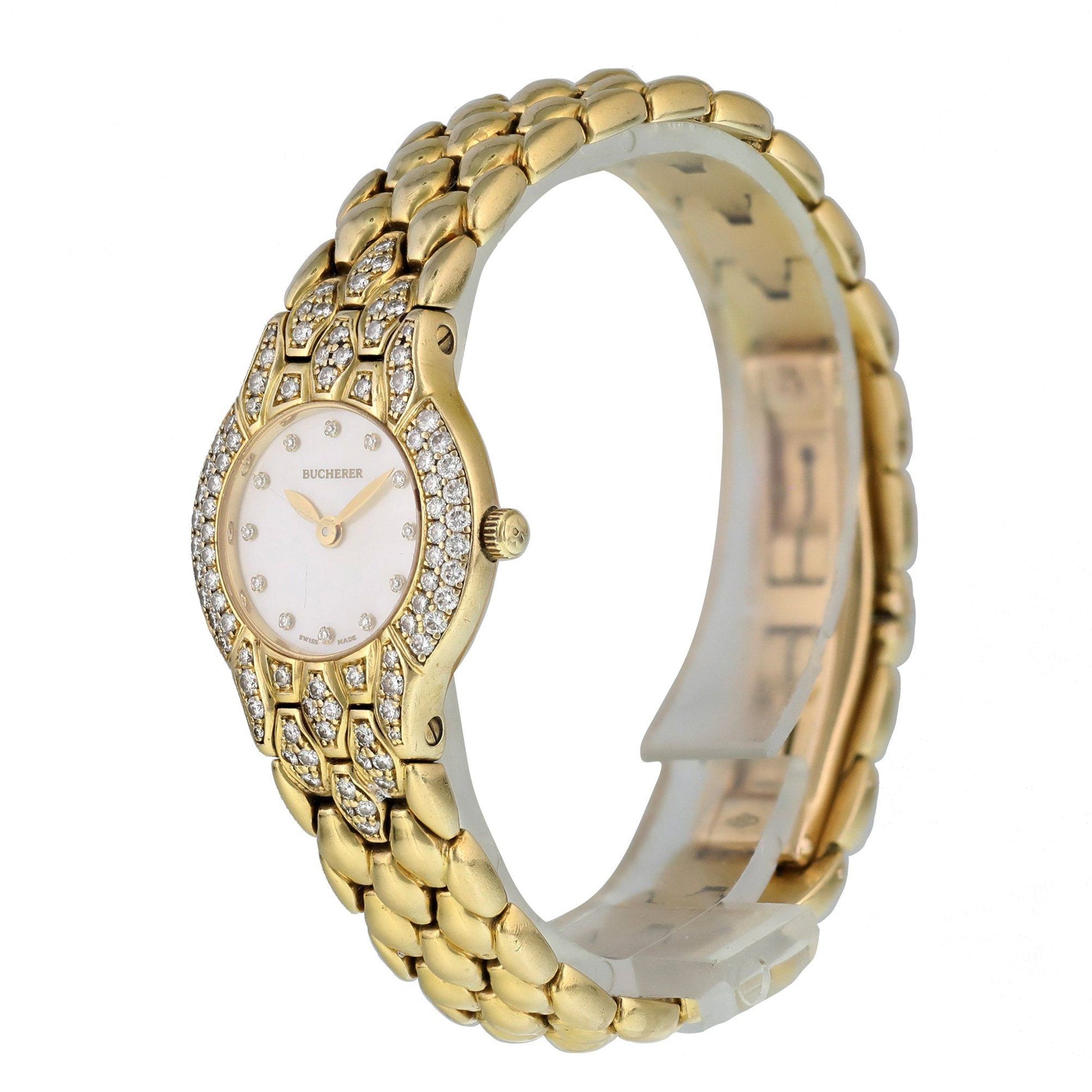 Bucherer Medea Pearl Dial Yellow Gold Ladies Watch - Wristwatch