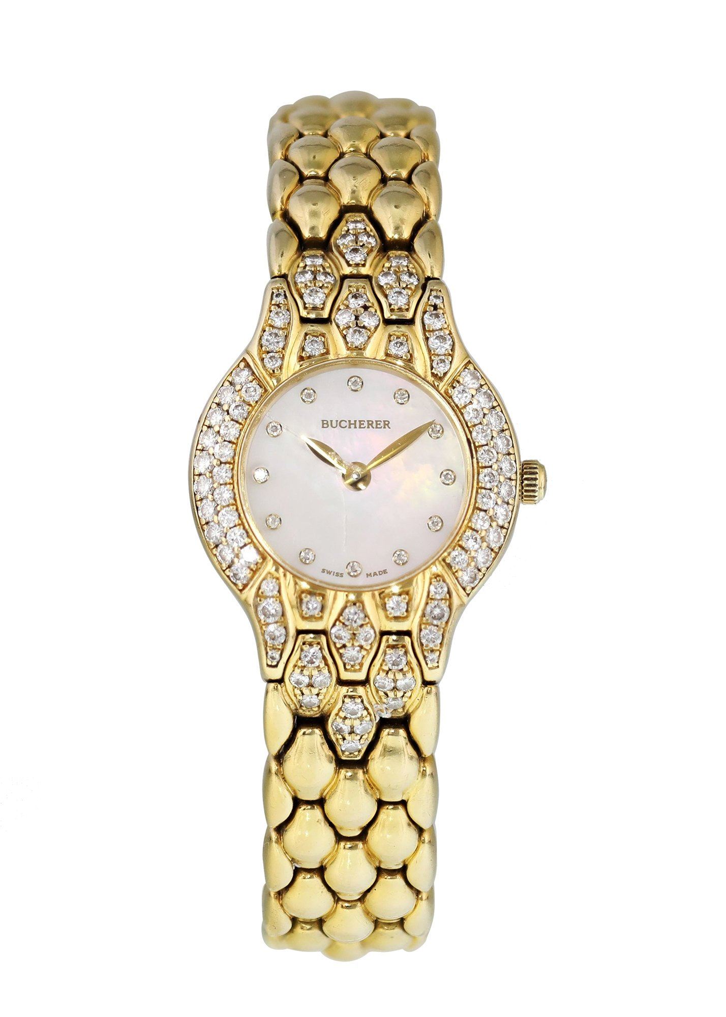 Bucherer Medea Pearl Dial Yellow Gold Ladies Watch - Wristwatch
