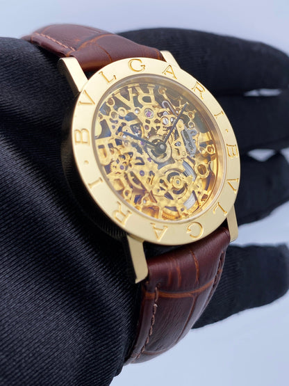 Bvlgari BB.33.GL.SK.P Skeleton 18K Yellow Gold Ladies Watch - Wristwatch