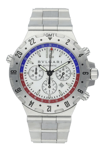 Bvlgari Diagono GMT40SVG Fly Back Pepsi Bezel Mens Watch - Wristwatch