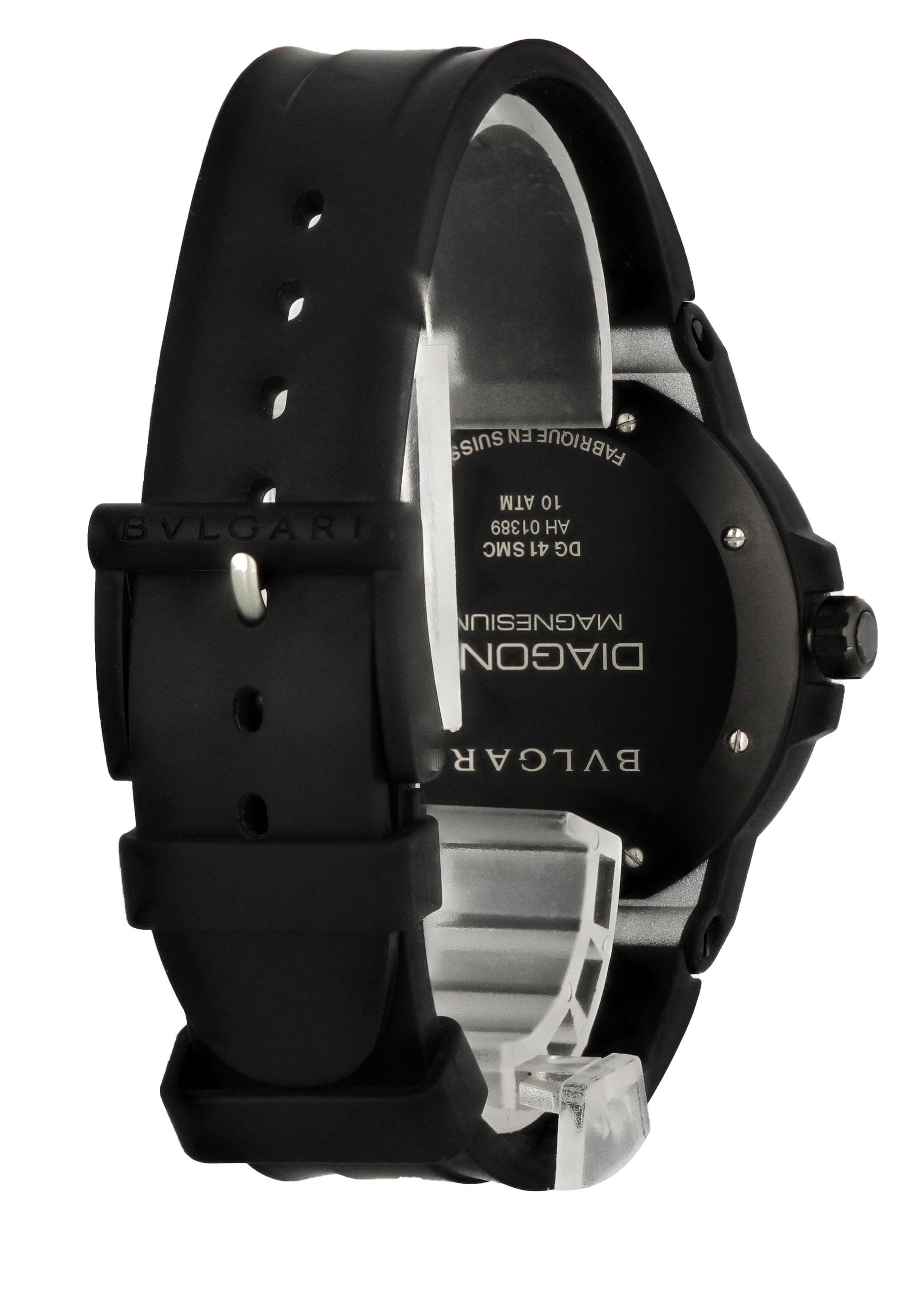 Bvlgari Diagono Magnesium DG 41 SMC Men’s Watch Box Papers - Wristwatch