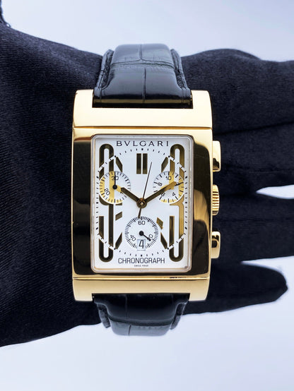 Bvlgari Rettangolo RTC 49 G 18K Yellow Gold Mens Watch
