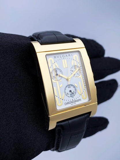 Bvlgari Rettangolo RTC 49 G 18K Yellow Gold Mens Watch