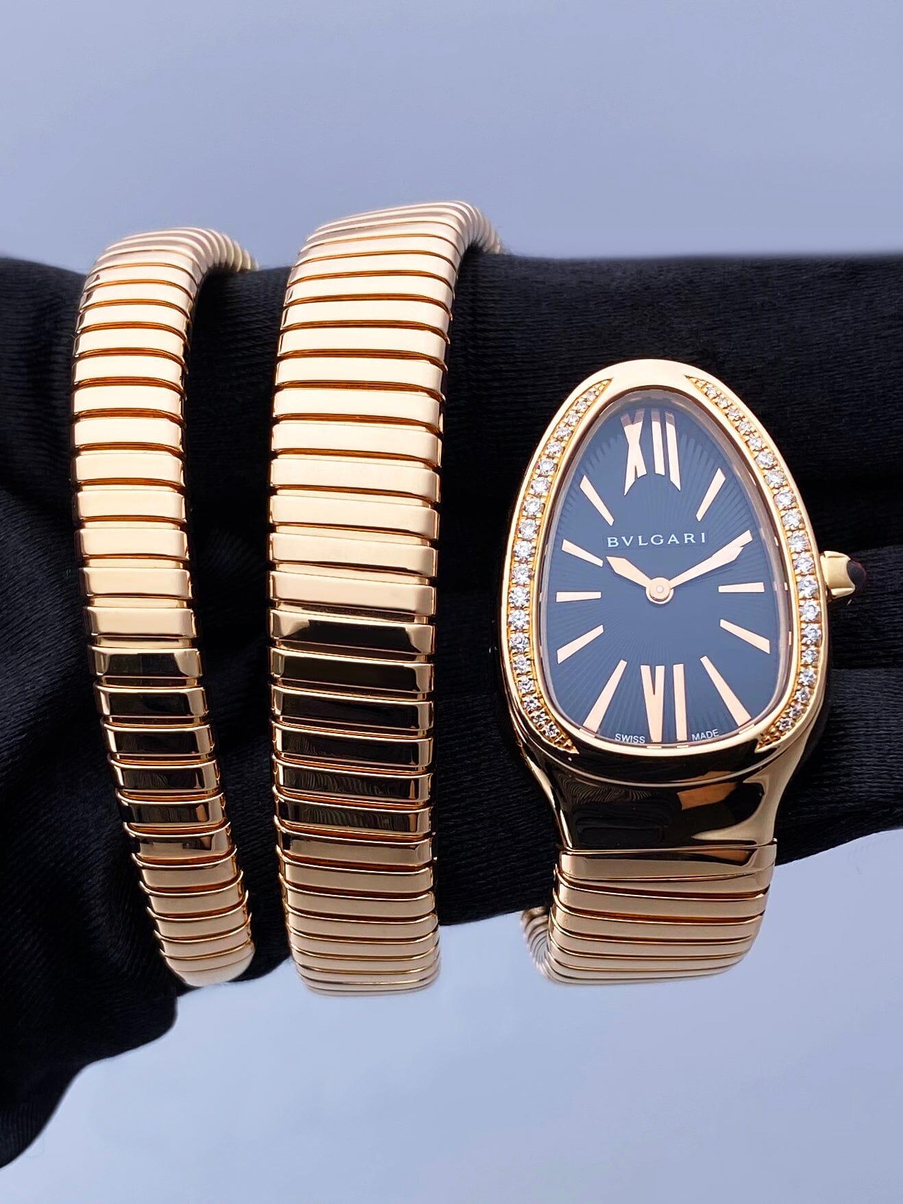 Bvlgari Serpenti 101815 Diamond 18K Rose Gold Ladies Watch - Watches