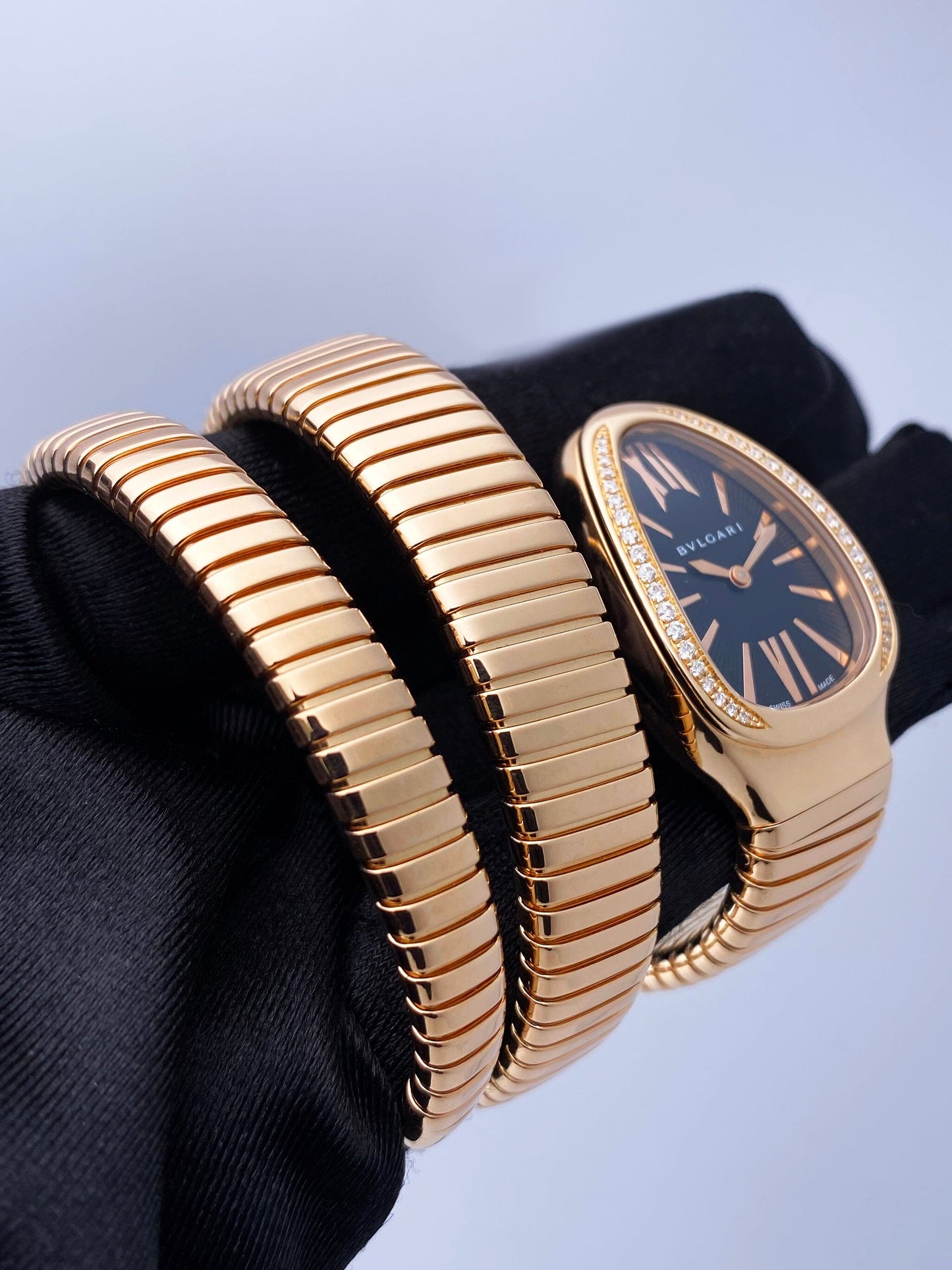 Bvlgari Serpenti 101815 Diamond 18K Rose Gold Ladies Watch - Watches