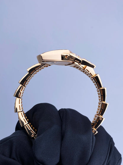 Bvlgari Serpenti MOP Diamond 18K Rose Gold Ladies Watch Box Papers - Virtual