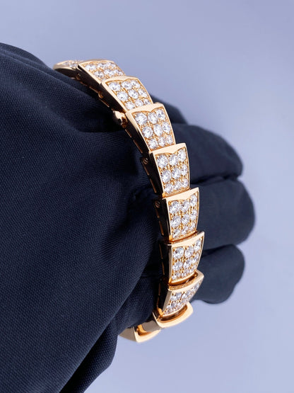 Bvlgari Serpenti MOP Diamond 18K Rose Gold Ladies Watch Box Papers - Virtual