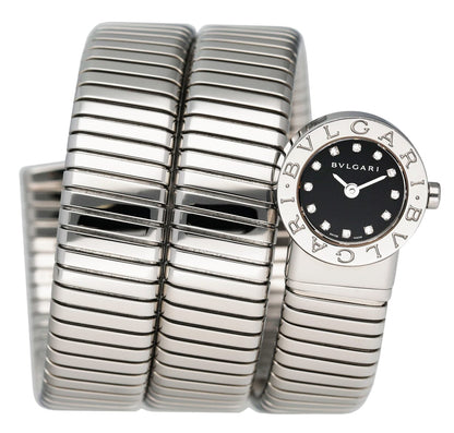 Bvlgari Serpenti Tubogas BB 19 1TS Diamond Dial Steel Ladies Watch