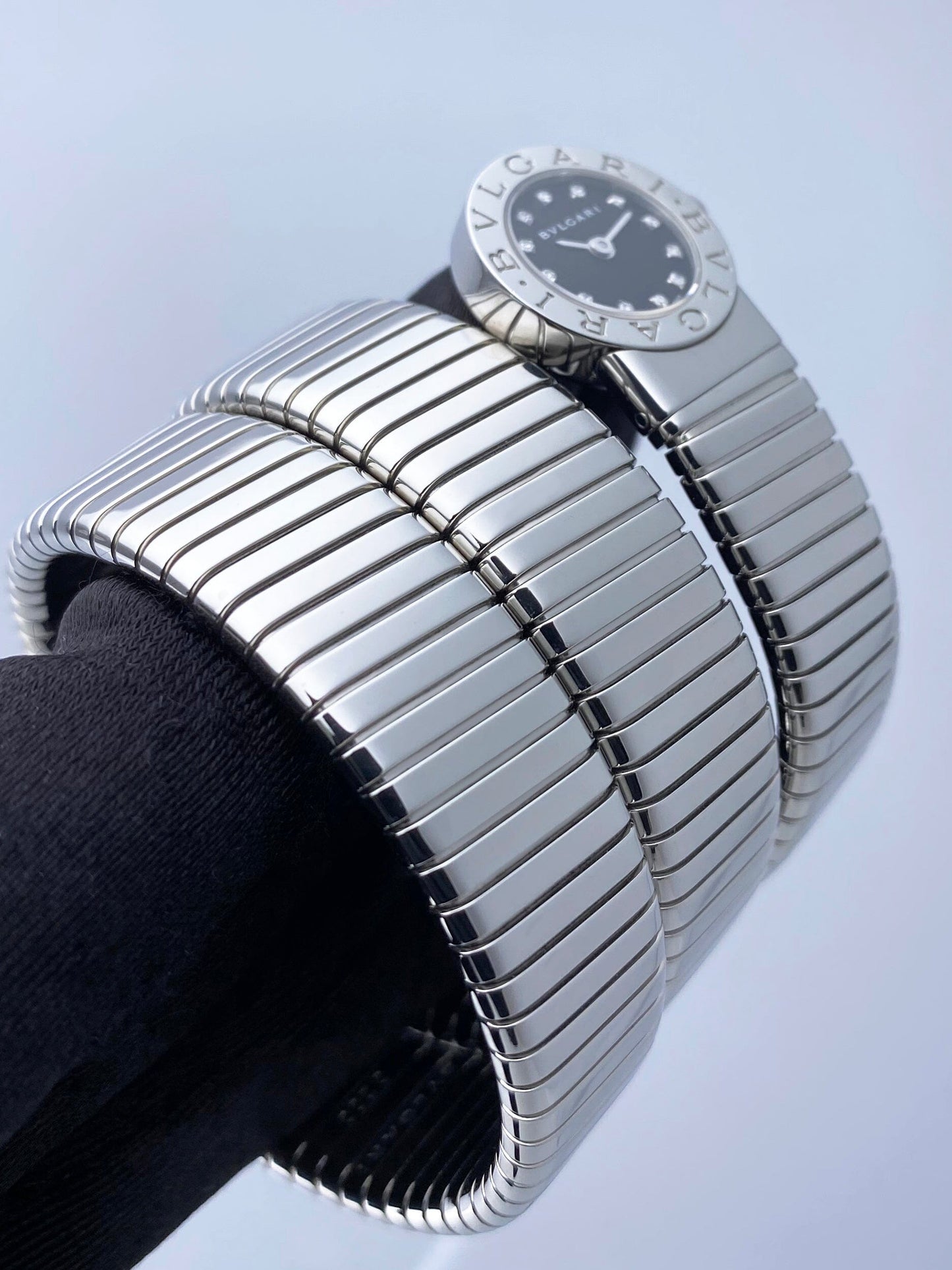 Bvlgari Serpenti Tubogas BB 19 1TS Diamond Dial Steel Ladies Watch
