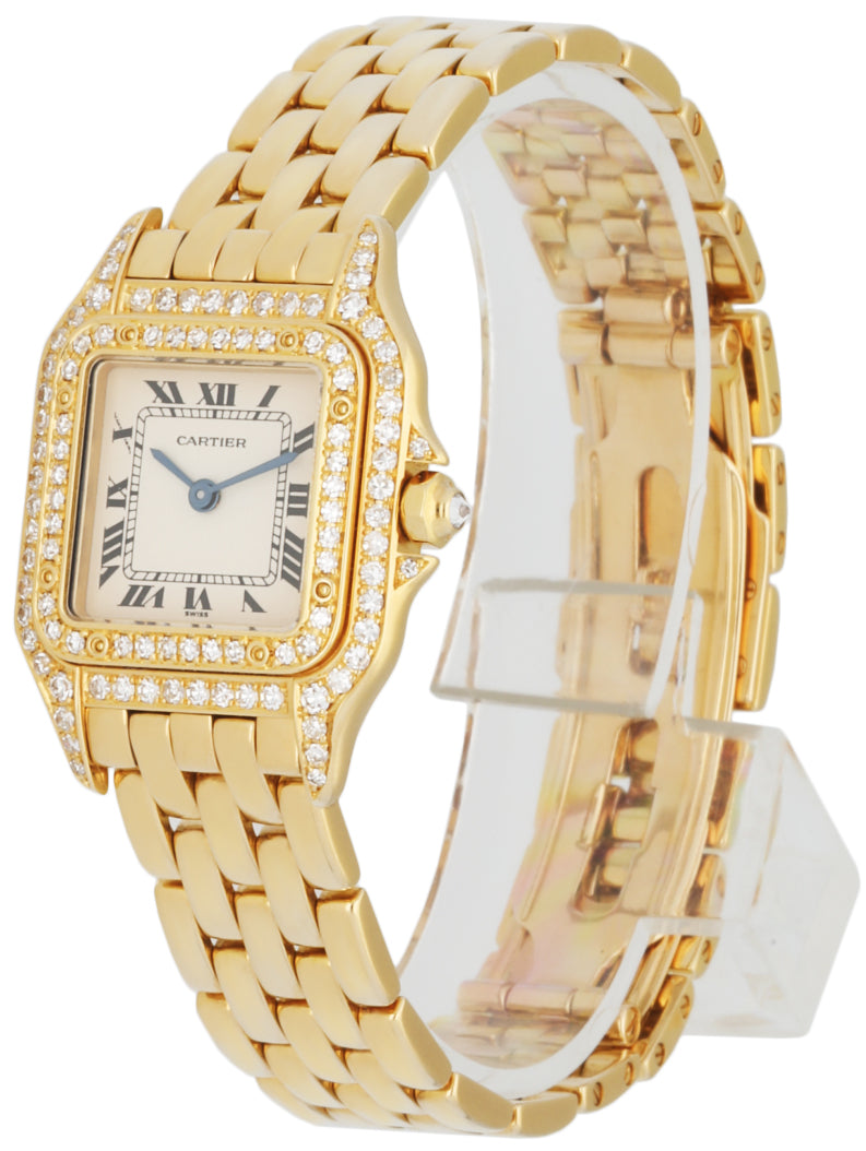 Cartier 1280/2 18K Yellow Gold & Diamond Ladies Watch - Wristwatch