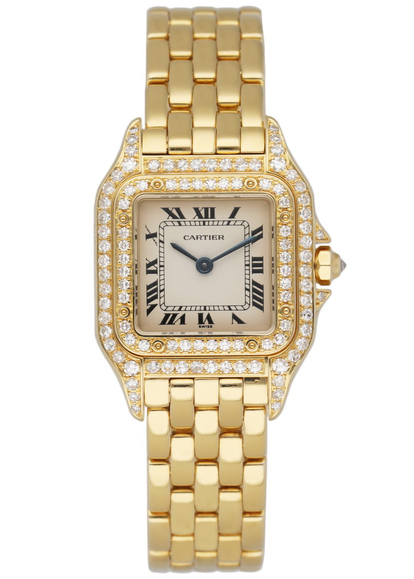 Cartier 1280/2 18K Yellow Gold & Diamond Ladies Watch - Wristwatch