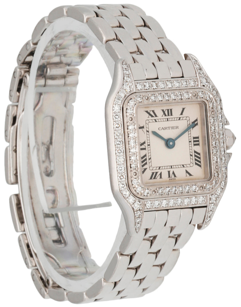 Cartier 1660 18K White Gold & Diamond Ladies Watch