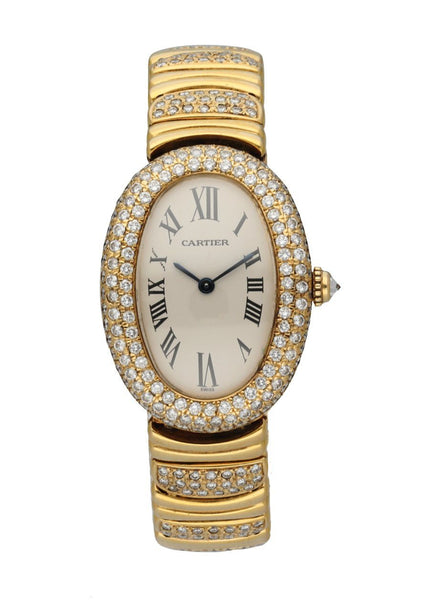 Cartier Baignoire 1954 18K Yellow Gold Diamond Ladies Watch – Phigora