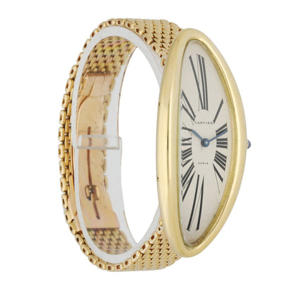 Cartier Baignoire Allongee W1507451 "Maxi Oval" 18K Yellow Gold Rare Ladies Watch