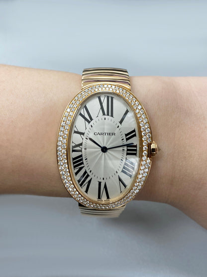 Cartier Baignoire Large WB520003 Diamond 18K Rose Gold Watch