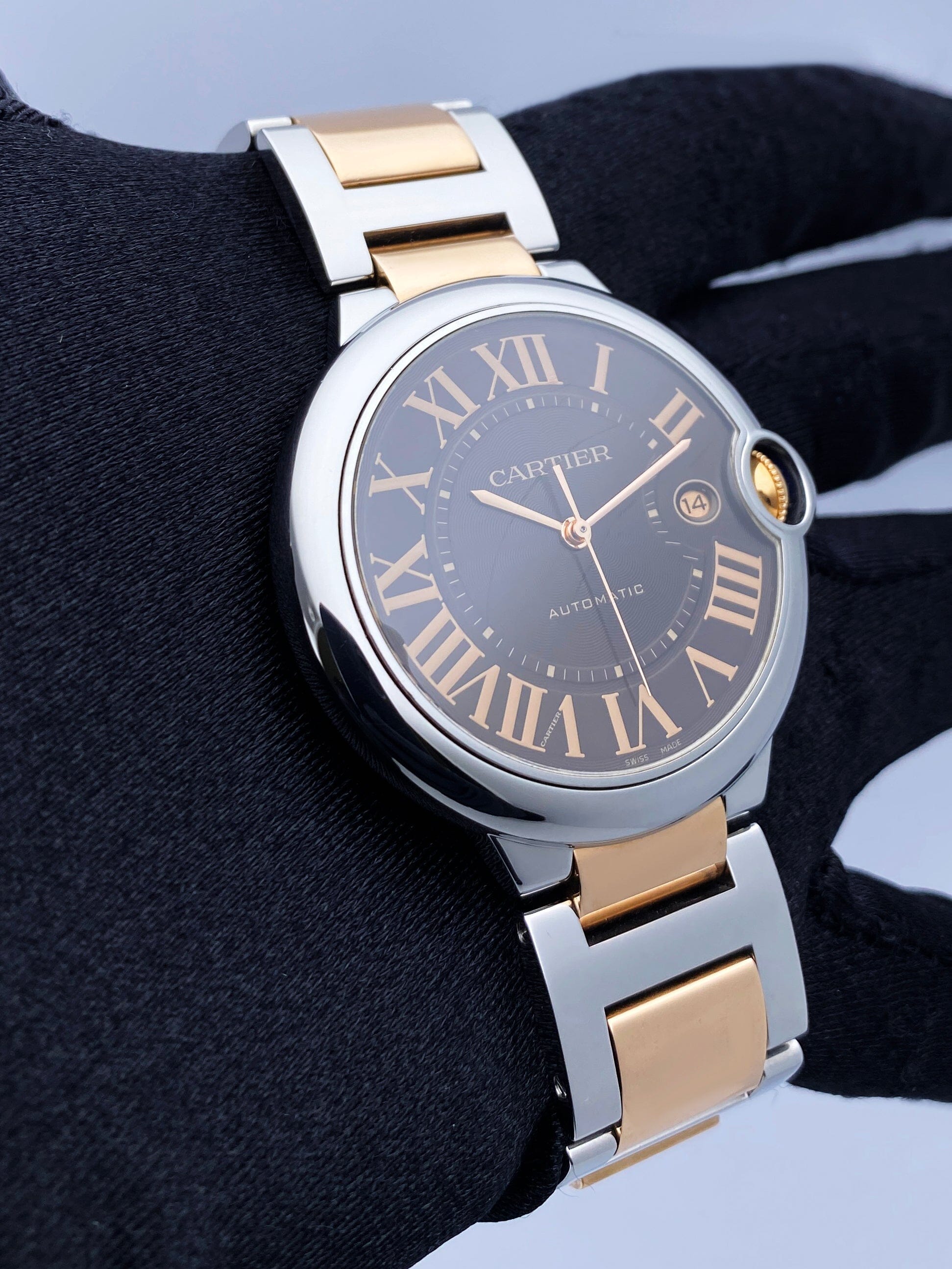 Cartier Ballon Bleu W6920032 Chocolate Dial Two-Tone Rose Gold Ladies Watch