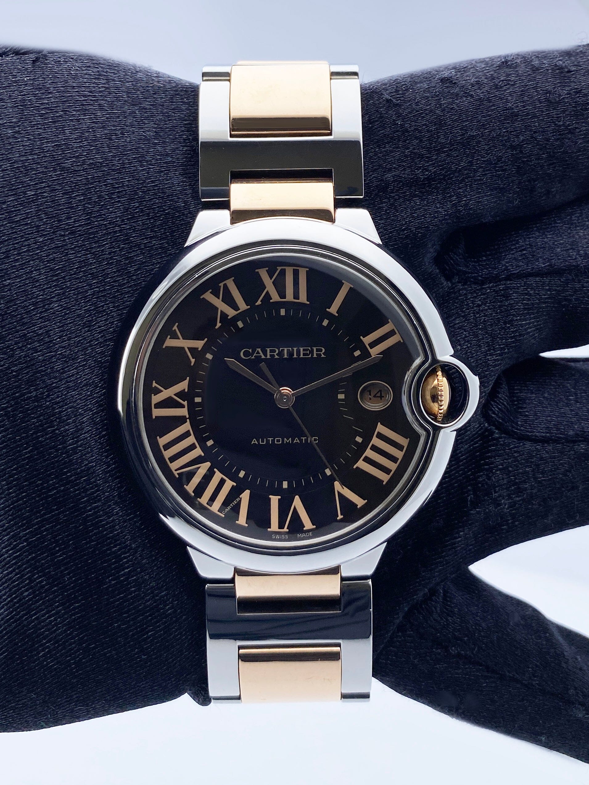 Cartier Ballon Bleu W6920032 Chocolate Dial Two-Tone Rose Gold Ladies Watch