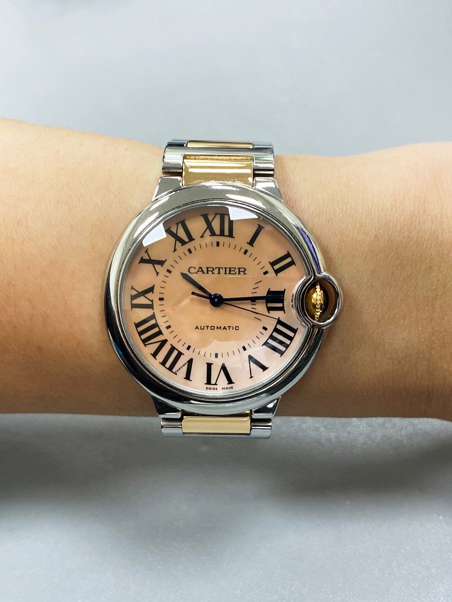 Cartier Ballon Bleu W6920033 MOP Two-Tone Rose Gold Ladies Watch Box Papers - Watches