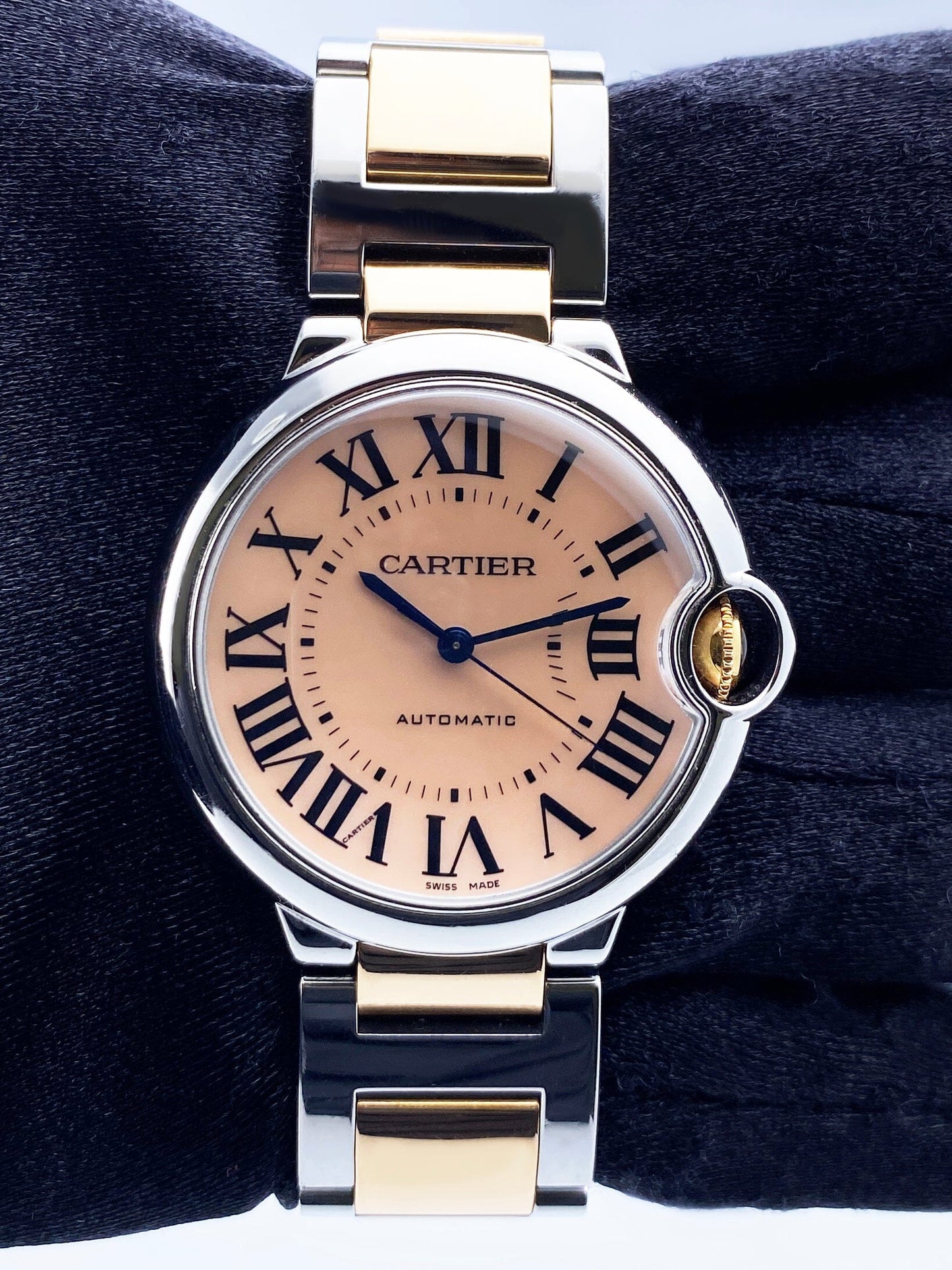 Cartier Ballon Bleu W6920033 MOP Two-Tone Rose Gold Ladies Watch Box Papers - Watches