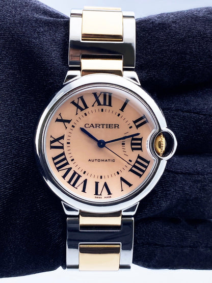 Cartier Ballon Bleu W6920033 MOP Two-Tone Rose Gold Ladies Watch Box Papers - Watches