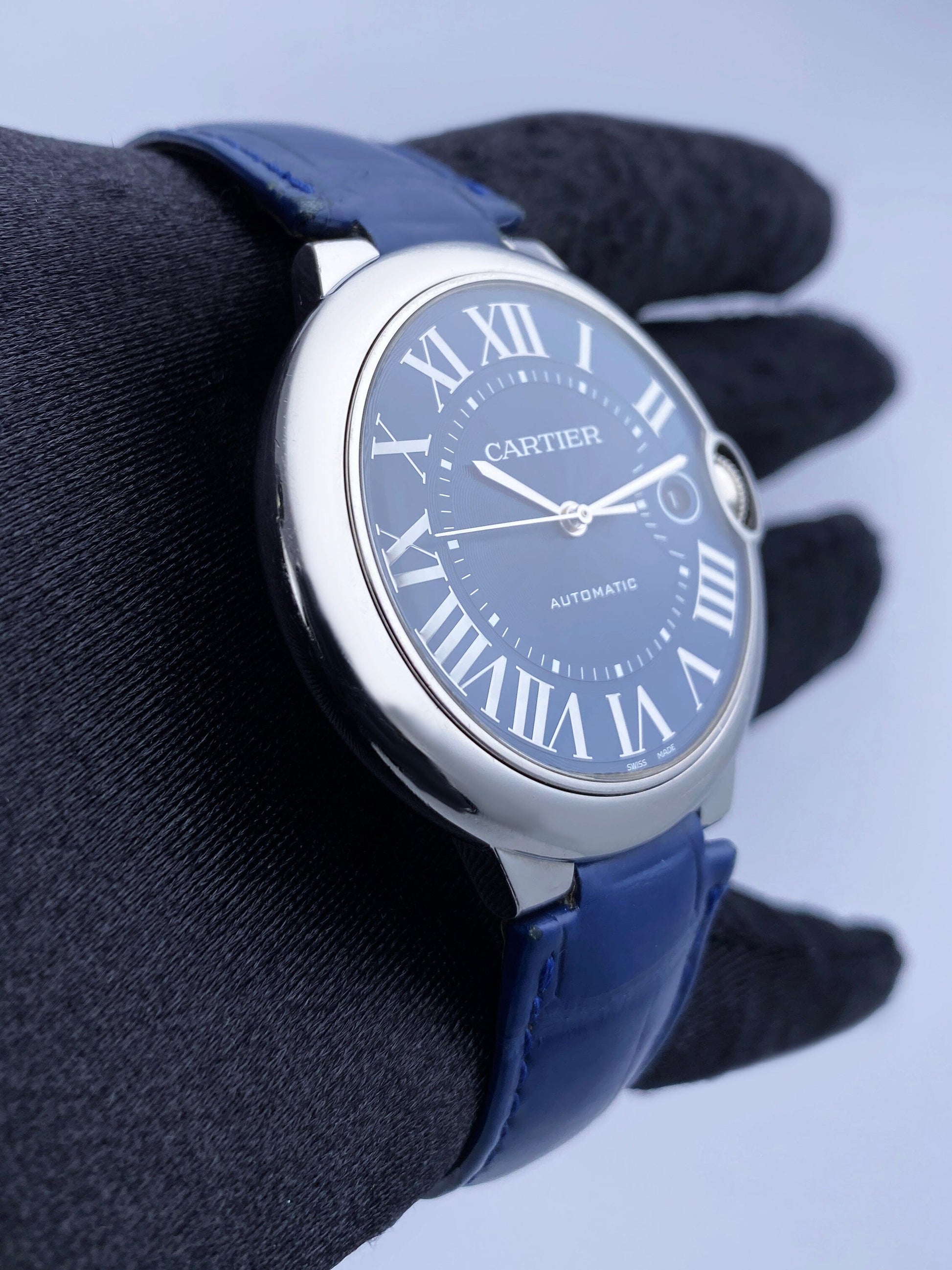 Cartier Ballon Bleu WSBB0025 Blue Dial Steel Mens Watch