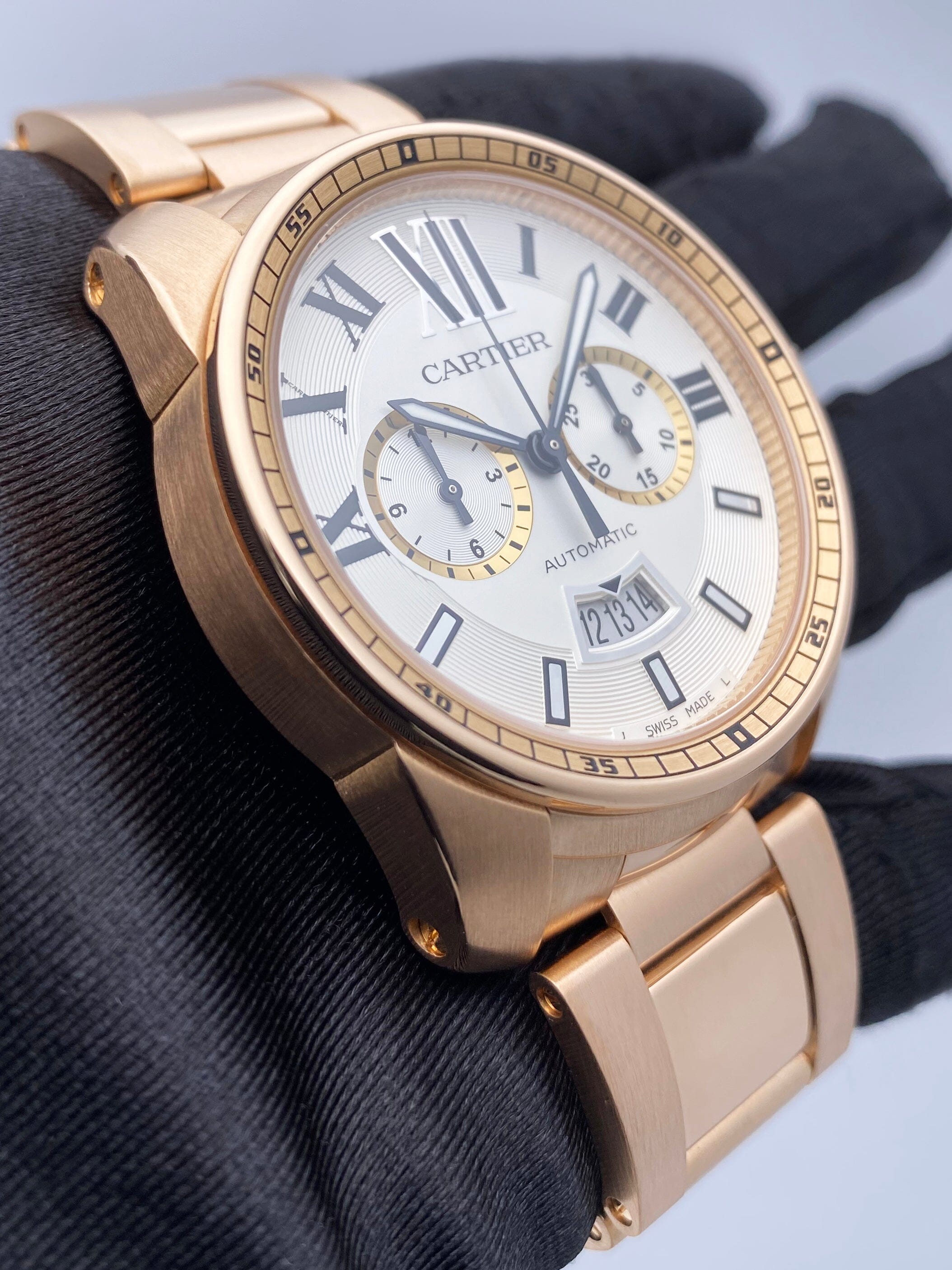 Cartier Calibre W7100047 Chronograph 18K Rose Gold Mens – Phigora