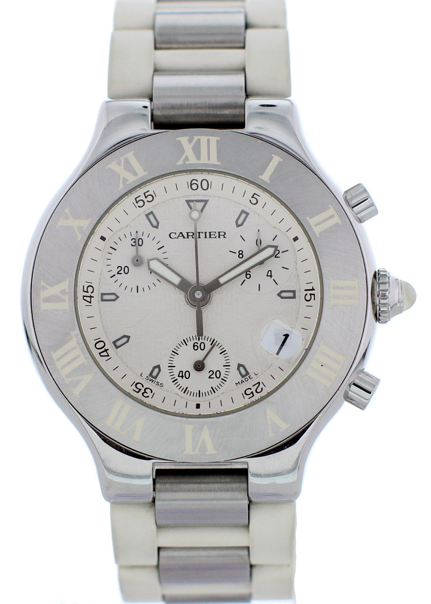 Cartier Chronoscaph 21 2424 Stainless Steel Watch - Wristwatch