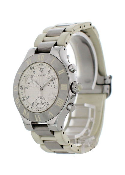 Cartier Chronoscaph 21 2424 Stainless Steel Watch - Wristwatch