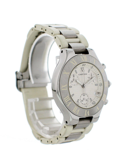 Cartier Chronoscaph 21 2424 Stainless Steel Watch - Wristwatch