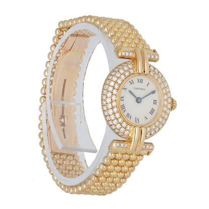 Cartier Colisee 1980 18k Yellow Gold Diamond Quartz Ladies watch Box & Papers