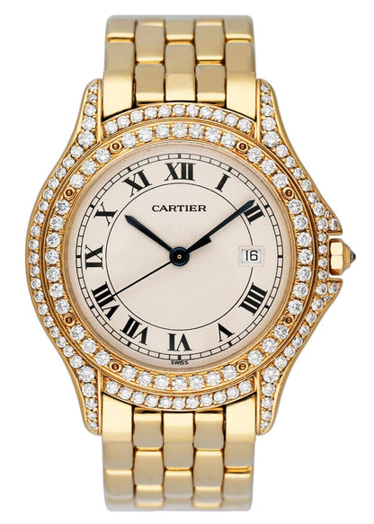 Cartier Cougar WF8006B9 Diamond 18K Yellow Gold Watch - Wristwatch