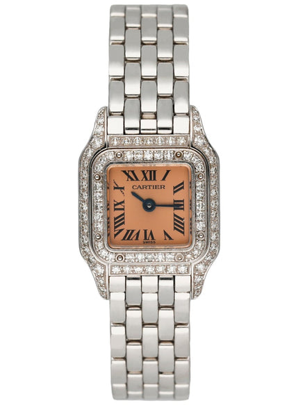 Cartier Mini 2363 18K White Gold & Diamond Ladies Watch Box & Papers