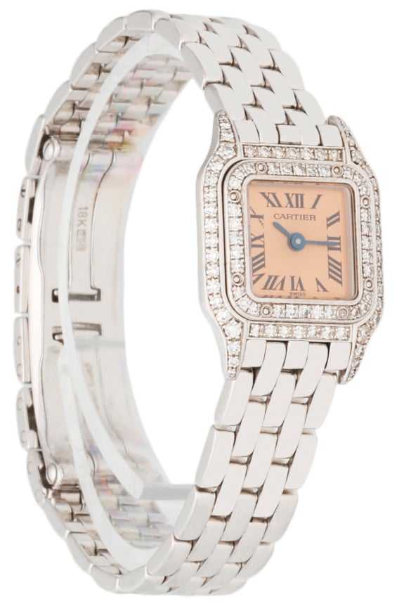 Cartier Mini 2363 18K White Gold & Diamond Ladies Watch Box & Papers