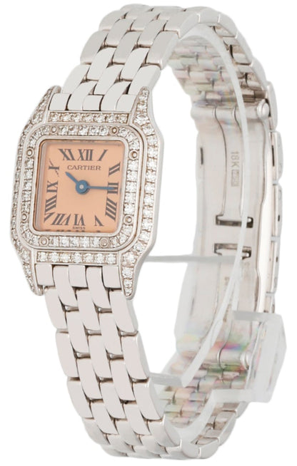 Cartier Mini 2363 18K White Gold & Diamond Ladies Watch Box & Papers