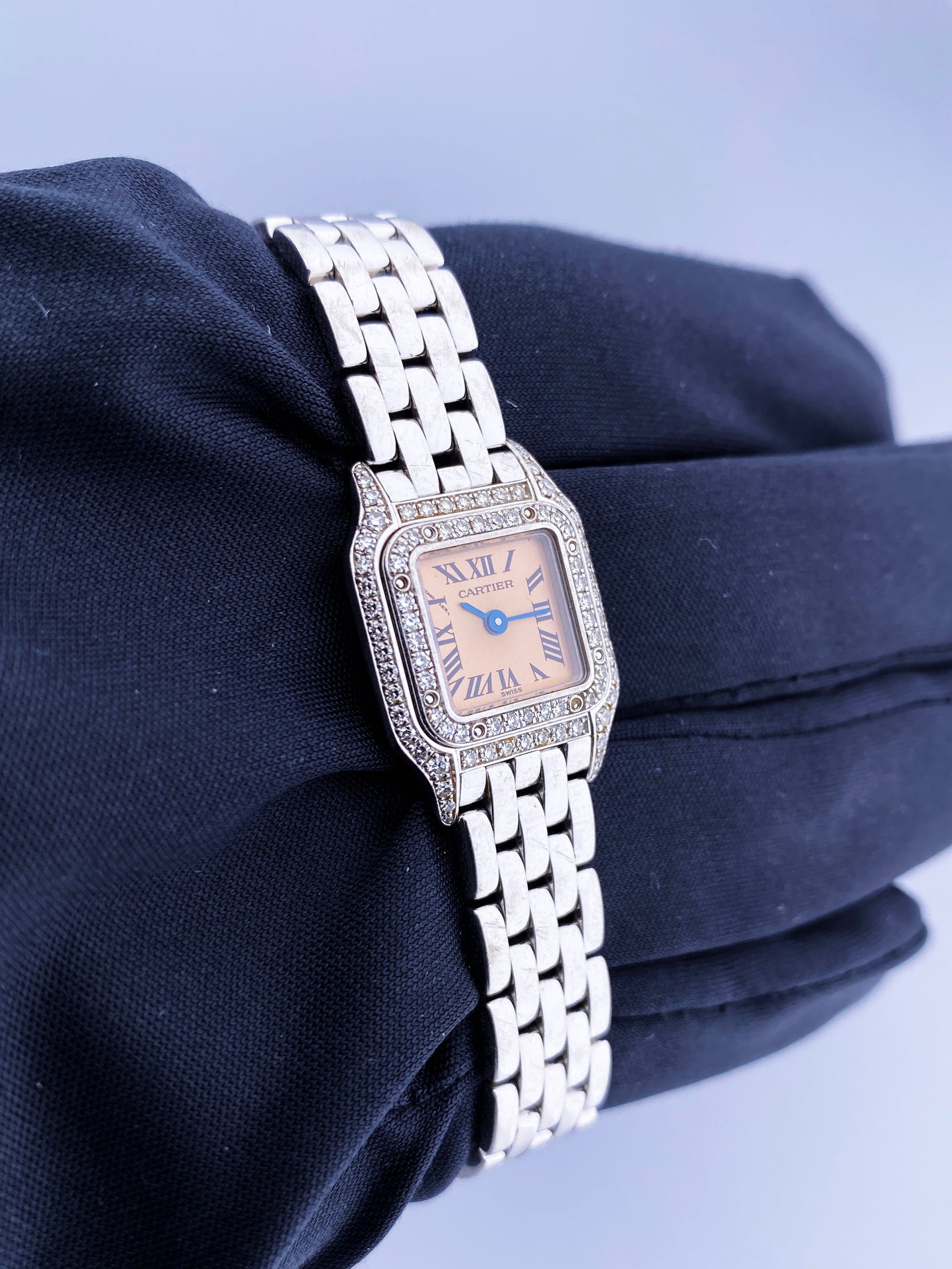 Cartier Mini WF3244F3/2363 18K White Gold Diamond Box & Papers