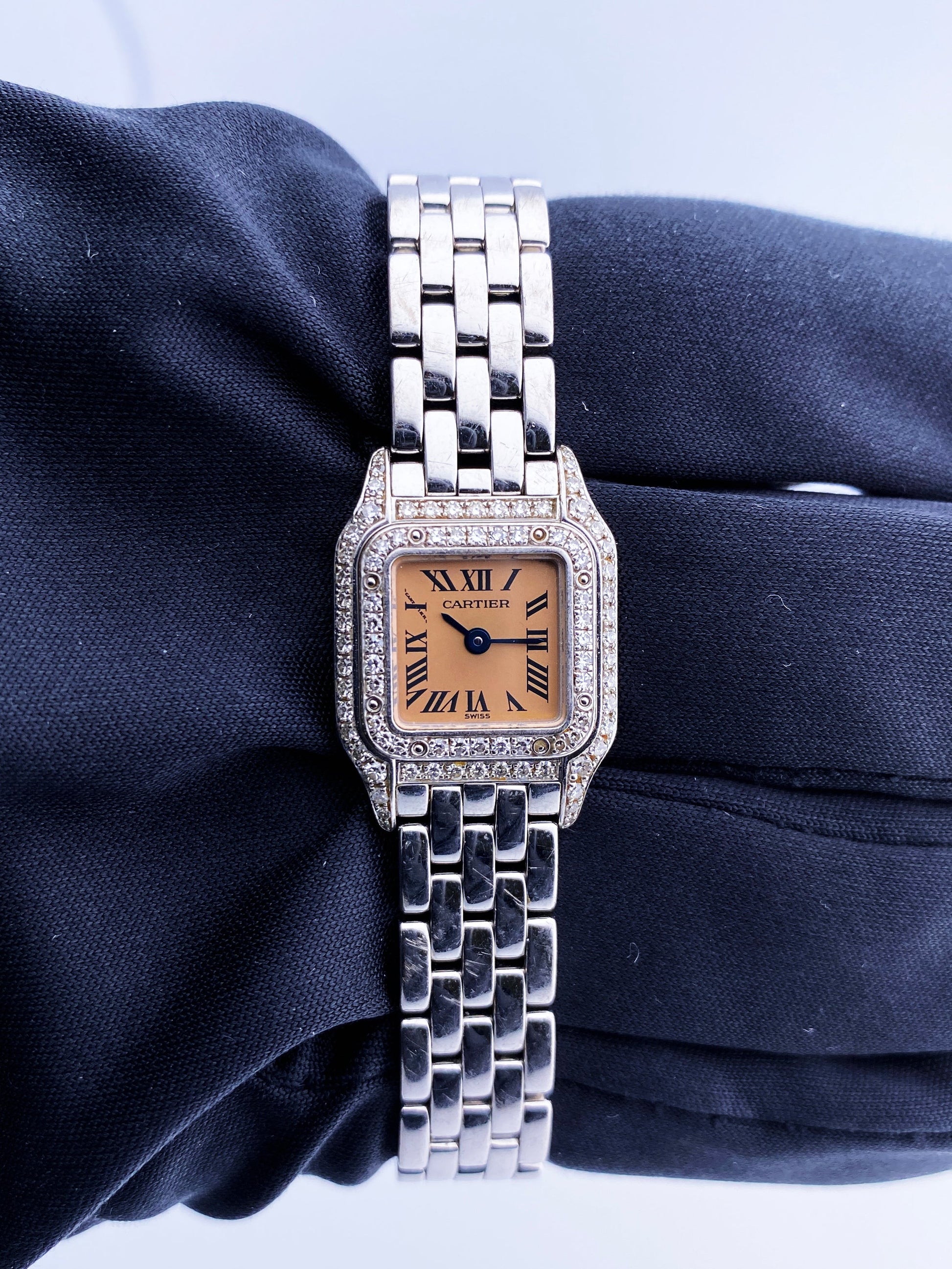 Cartier Mini WF3244F3/2363 18K White Gold Diamond Box & Papers