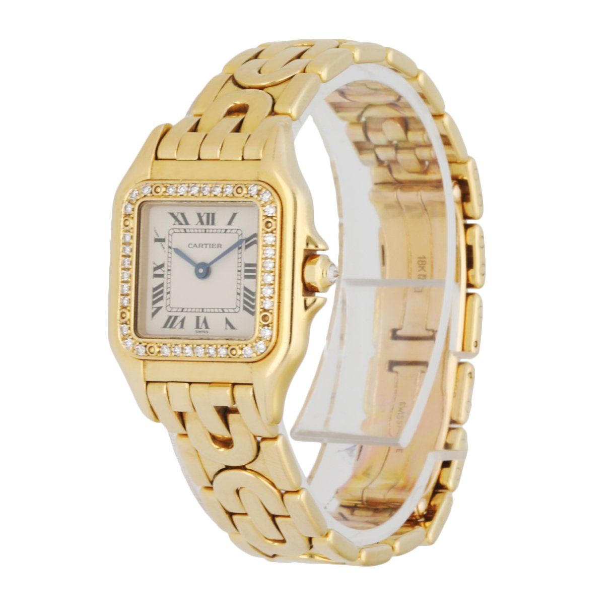Cartier Panthere 1280 18K Yellow Gold Diamond Bezel Art Deco Ladies Watch - Wristwatch