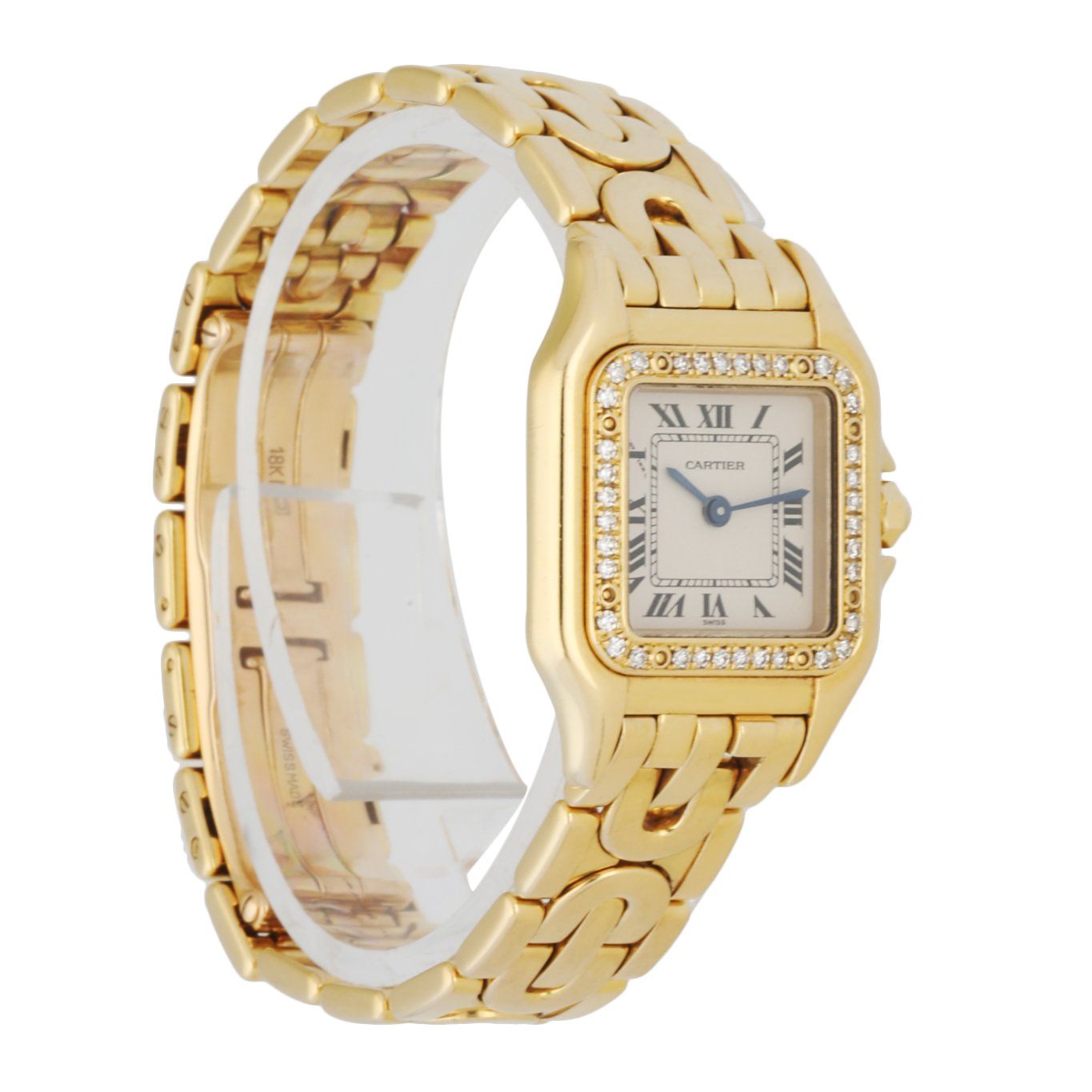 Cartier Panthere 1280 18K Yellow Gold Diamond Bezel Art Deco Ladies Watch - Wristwatch