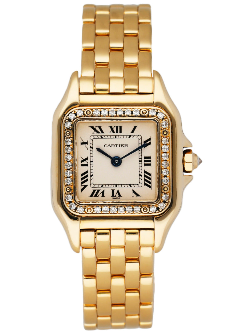 Cartier Panthere 1280 18K Yellow Gold Diamonds Ladies Watch Box Papers - Virtual