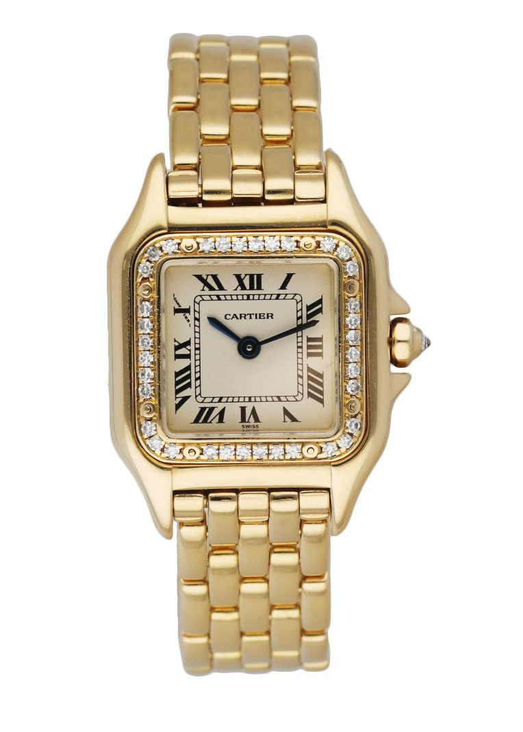 Cartier Panthere 1280 18K yellow Gold Diamonds Ladies Watch - Wristwatch