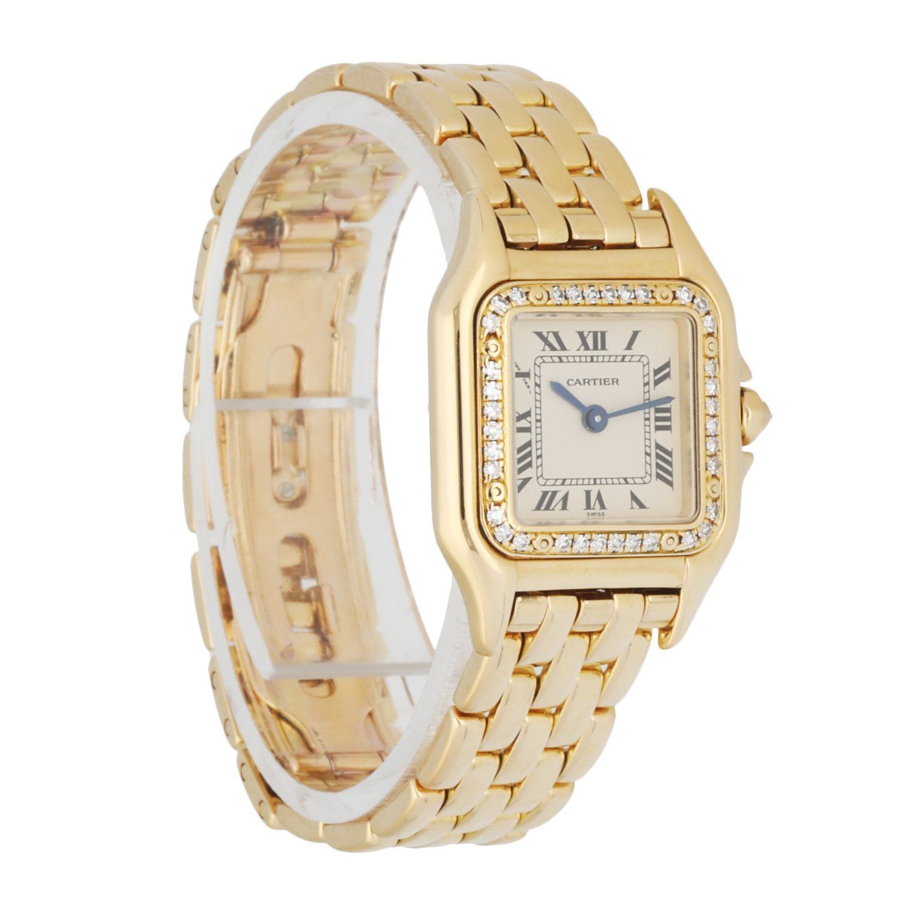 Cartier Panthere 1280 18K yellow Gold Diamonds Ladies Watch - Wristwatch