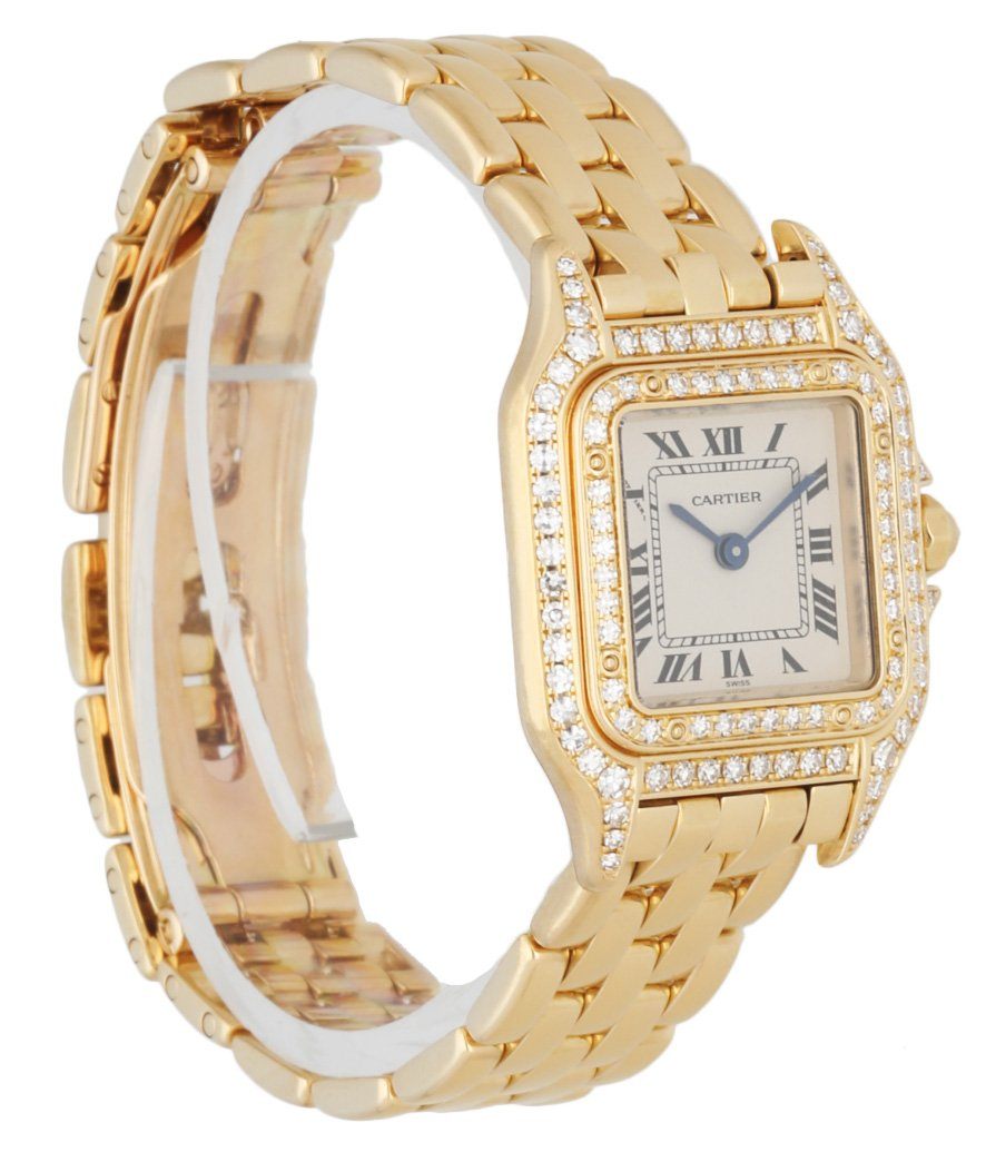 Cartier Panthere 1280-2 18K yellow Gold Diamonds Ladies Watch Box & Papers