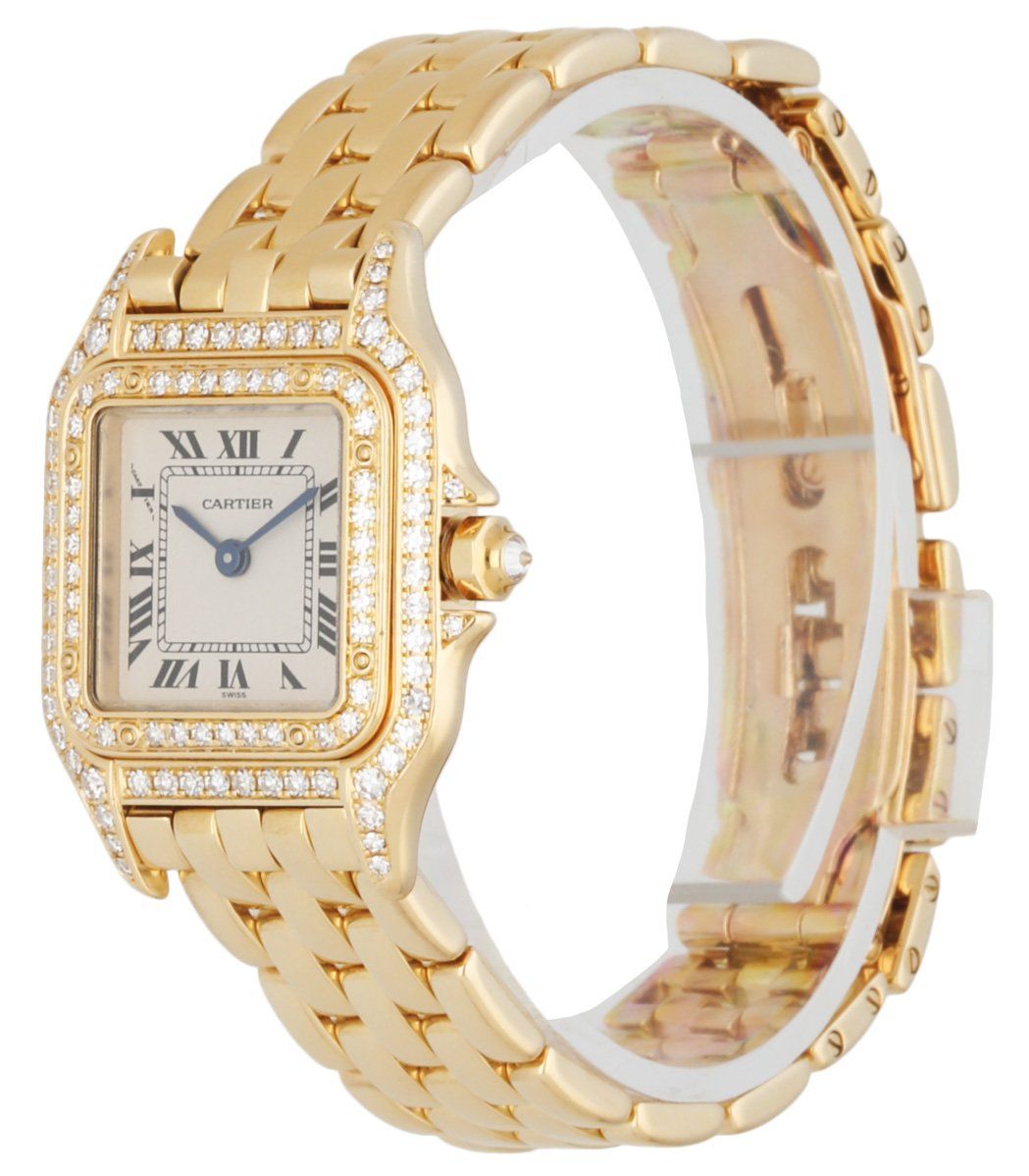 Cartier Panthere 1280-2 18K yellow Gold Diamonds Ladies Watch Box & Papers