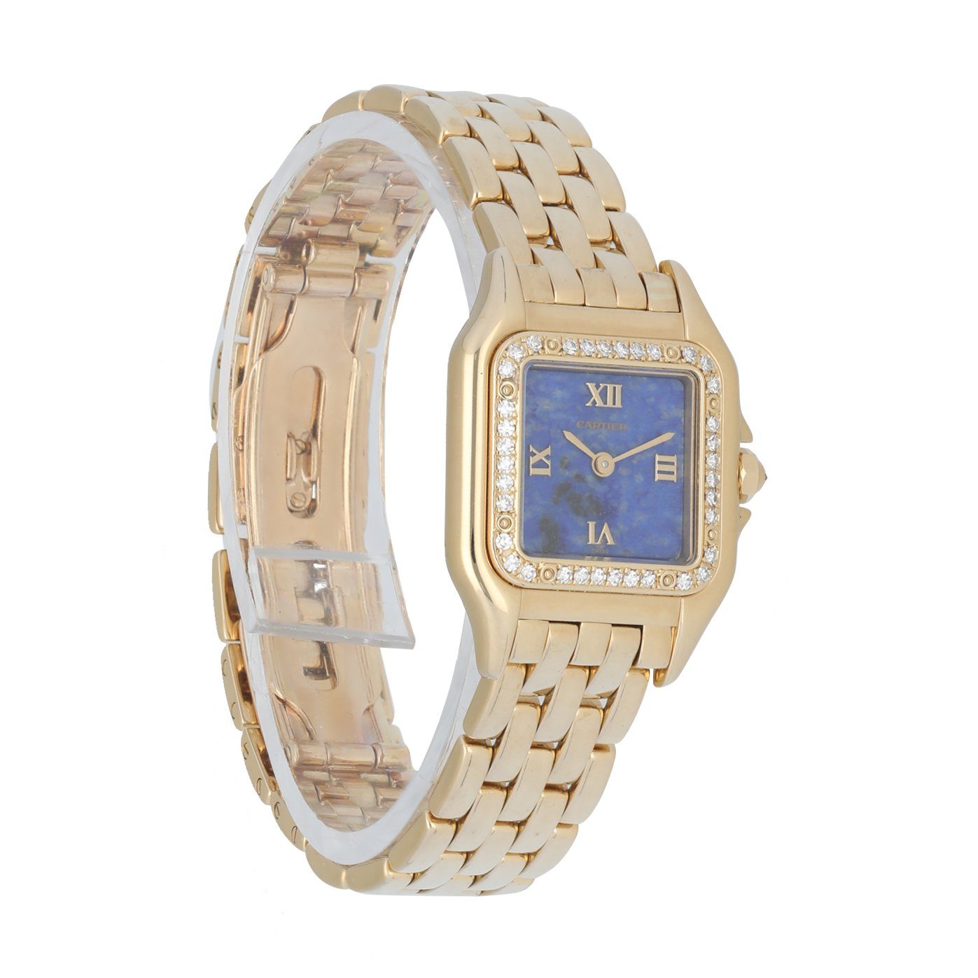 Cartier Panthere 1280 2 Rare Blue Lapis Dial Diamond Ladies Watch