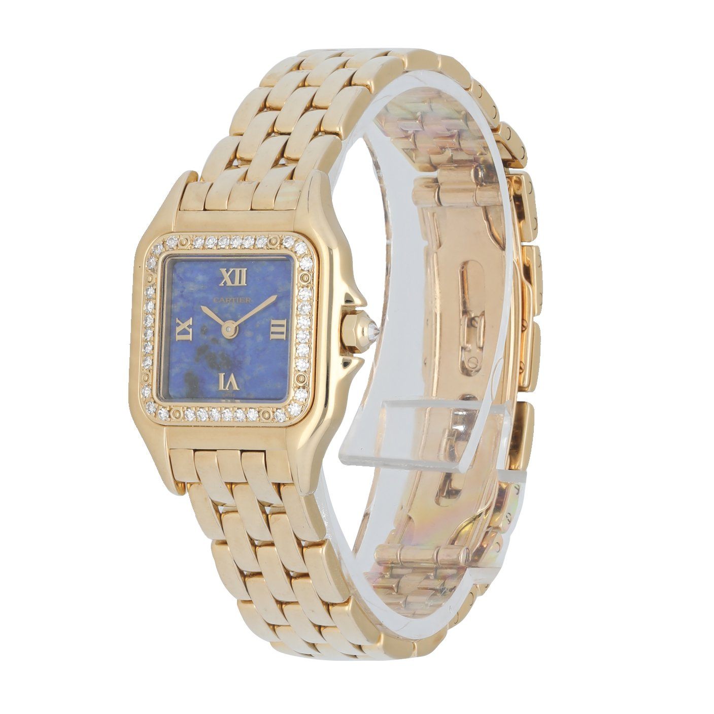 Cartier Panthere 1280 2 Rare Blue Lapis Dial Diamond Ladies Watch