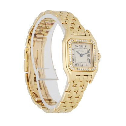 Cartier Panthere 128000M 18K yellow Gold Diamond Bezel Ladies Watch - Wristwatch