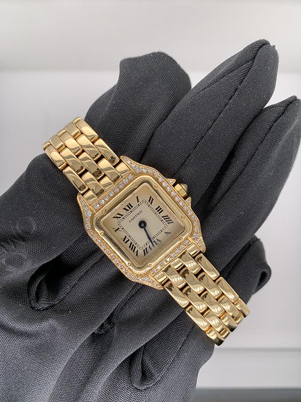 Cartier Panthere 128000M 18K Yellow Gold Ladies Diamonds Watch Box & Paper - Wristwatch